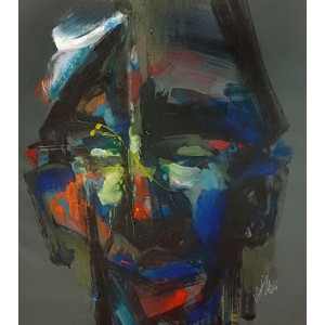 Khalid Khan-Kaay, 21 x 25 Inch, Acrylic on Canvas, Figurative Painting, AC-KHKN-078 Khalid Khan-Kaay, 21 x 25 Inch, Acrylic on Canvas, Figurative Painting, AC-KHKN-078